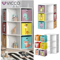 Vicco Luigi Kinderboekenkast – 64 x 107.8 cm met 6 vouwdozen opt.1 Wit