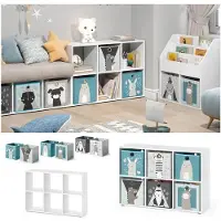 Vicco Kinderboekenkast – 72 x 107.8 cm met 6 vouwdozen Wit