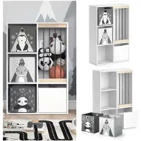 Vicco Luigi Kinderboekenkast – 29.2 x 107.8 cm met 2 vouwdozen opt.5 Wit