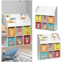 Vicco Luigi Kinderboekenkast – 107.2 x 114.2 cm met 6 vouwdozen opt.1 Wit