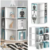 Vicco Luigi Kinderboekenkast – 64 x 107.8 cm met 6 vouwdozen opt.2 Wit