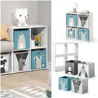 Vicco Tetra Kinderboekenkast – 72.6 x 72 cm met 4 vouwdozen Wit