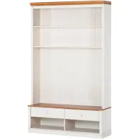 Notio Living Anita-Boekenkast & Lowboard - 2-laden - Wit/Honing