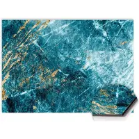 KitchenArt - Deep Ocean Marble Spatscherm - 100x50 cm - Spatscherm Achterwand Keuken - Spatwand Keuken