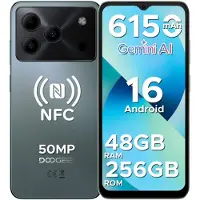 Doogee Note 56 Plus - Smartphone - Telefoon - 48 GB RAM+ 256 GB ROM (2TB/TF) - 50 MP camera - 6150 mAh/18W - 6.56 inch 90Hz - Gemini AI - Widevine L1 - NFC - Face ID - Vingerafdruk - GPS - Groen