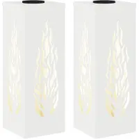 vidaXL Zonnepaneel LED straatlamp, 2 stuks, warm wit licht, 18 x 18 x 50 cm