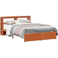 vidaXL Bedframe met hoofdeinde Wasbruin 120 x 200 cm Massief vurenhout