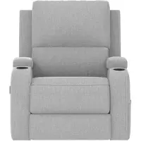 Notio Living DALLAS-Fauteuil met handmatige functie in stof lichtgrijs