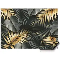 KitchenArt - Golden Palms Spatscherm - 100x50 cm - Spatscherm Achterwand Keuken - Spatwand Keuken