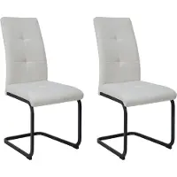 Notio Living Calgoty-Eetkamerstoel - Crème Stof - Set van 2