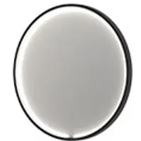 Ink SP33 Spiegel Rond In Kader 60cm Directe & Indirecte LED - Mat Zwart - Aluminium, Glas - Rond - Spiegels, Badkamerspiegels - 8718835387600