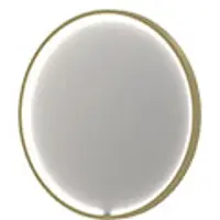Ink SP33 Spiegel Rond In Kader 60cm Directe & Indirecte LED - Geborsteld Mat Goud - Aluminium, Glas - Rond - Spiegels, Badkamerspiegels - 8718835387624