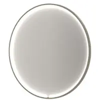 Ink SP33 Spiegel Rond In Kader 100cm Directe & Indirecte LED - Geborsteld Rvs - Aluminium, Glas - Rond - Spiegels, Badkamerspiegels - 8718835387754