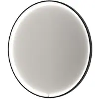 Ink SP33 Spiegel Rond In Kader 100cm Directe & Indirecte LED - Mat Zwart - Aluminium, Glas - Rond - Spiegels, Badkamerspiegels - 8718835387723
