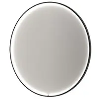 Ink SP33 Spiegel Rond In Kader 120cm Directe & Indirecte LED - Mat Zwart - Aluminium, Glas - Rond - Spiegels, Badkamerspiegels - 8718835387785