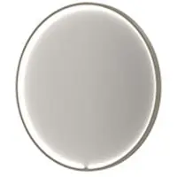Ink SP33 Spiegel Rond In Kader 80cm Directe & Indirecte LED - Geborsteld RVS - Aluminium, Glas - Rond - Spiegels, Badkamerspiegels - 8718835387693