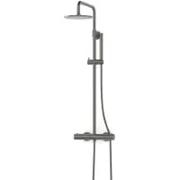 Maxaro Radius Regendouche Opbouw | Zwart metaal 20 cm Regendouche Thermostatisch