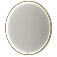 Ink SP33 Spiegel Rond In Kader 80cm Directe & Indirecte LED - Geborsteld Mat Goud - Aluminium, Glas - Rond - Spiegels, Badkamerspiegels - 8718835387686