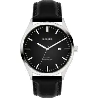 s.Oliver Analoog horloge zwart / zilver