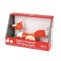 Janod Zigolos - Trekfiguur Vos - Houten Speelfiguur - Koordlengte: 50 cm - Geschikt Vanaf 1 Jaar