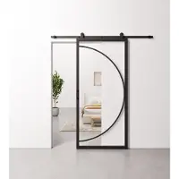 Barnwoodweb Schuifdeur Staal en Glas Round