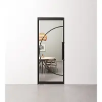 Barnwoodweb Taatsdeur round met mat glas in standaard maten