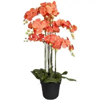 Buitengewoon Boet Orchidee Kunstplant 9-tak 110 cm - Oranje
