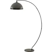 LINDBY Booglamp - vloerlamp Jonera, alu / grijs / zink, Woon-/ Eetkamer, metaal, Jong wonen, booglamp