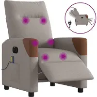 Syfax Massagestoel elektrisch verstelbaar stof taupe