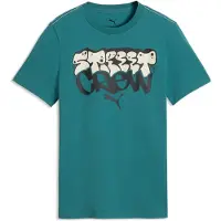Puma Shirt 'Mid 90s' crème / smaragd / zwart