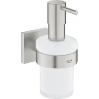 GROHE QuickFix Start Cube - Beker met houder, voor tandenborstel en tandpasta, glas/supersteel 41098DC0