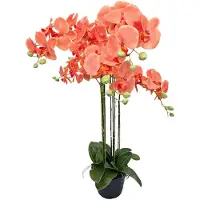 Buitengewoon Boet Orchidee Kunstplant 6-tak 88 cm - Oranje