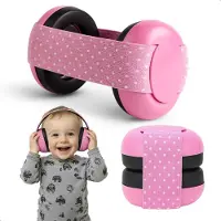 Qwali Gehoorbescherming baby en kinderen - Koptelefoon - Premium oorbeschermers - Dempt harde geluiden - Hoofd - Baby oorkappen 0-3 jaar - Veiligheid peuter en kind - Roze
