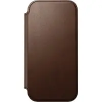 Nomad Modern Leather FolioBookcase voor de Apple iPhone 17 - Bruin