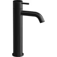 Hotbath Cobber CB003HS Wastafelkraan Hoog - Gepolijst Zwart PVD - Zonder Waste - Messing - Kranen, Wastafelkranen, Opbouw Wastafelkranen
