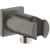 GROHE Wandaansluitbocht rainshower met houder vierkant, hard graphite geborsteld