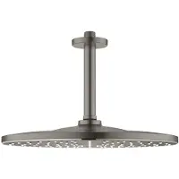 GROHE Hoofddoucheset rainshower 310 rond plafond, mono 9,5 l/m, hard graphite geborsteld
