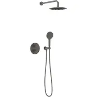 May Thermostatische Inbouwdoucheset Wandarm Inbouw Geborsteld Carbon Black Pvd