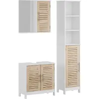 Vicco 3-delige badkamermeubelset Looma Wit/Eiken 3-delig, Model 58458