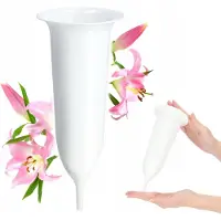 Kadax Witte begraafplaatsvaas, 23 cm, met een scherpe punt om te hameren