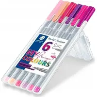 Staedtler triplus fineliner - Box 6 st flamingo colours