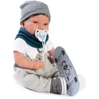 MuÑecas Antonio Juan Newborn Pipo Skateworm Doll 42 Cm Zilver