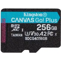 Kingston Technology 256GB microSDXC Canvas Go! Plus Gen4 200R A2 U3 enkel pakket zonder adapter