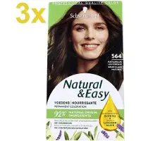 Schwarzkopf Natural & Easy 564 Natuurlijk Lichtbruin Haarverf – 3 Stuks Voordeelverpakking – 100% Grijsdekking