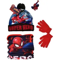 Marvel Spiderman Set - Muts + Colsjaal + Handschoenen - Maat 52 cm hoofdomtrek - ± 3-5 jaar
