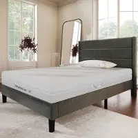 OKWISH Matras 90x200cm - 7-Zones Koudschuim - Wendbaar Met Rondomrits Wasbare Hoes - Anti-Slip Onderzijde - Schuim - Wit - Zonder Matras