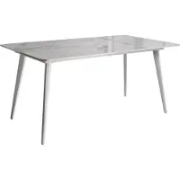 Beliani RODALLO - Tuintafel - Wit marmer - 160 x 90 cm - Gesinterde steen