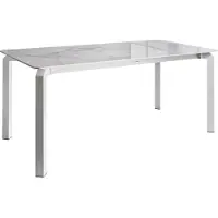 Beliani FELETTO - Tuintafel - Wit/Wit marmer - 180 x 90 cm - Gesinterde steen