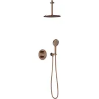 May Thermostatische Inbouwdoucheset Plafond Inbouw Geborsteld Mat Koper Pvd