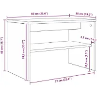 vidaXL TV Kast 60 x 35 x 40 cm Wit Bewerkt hout